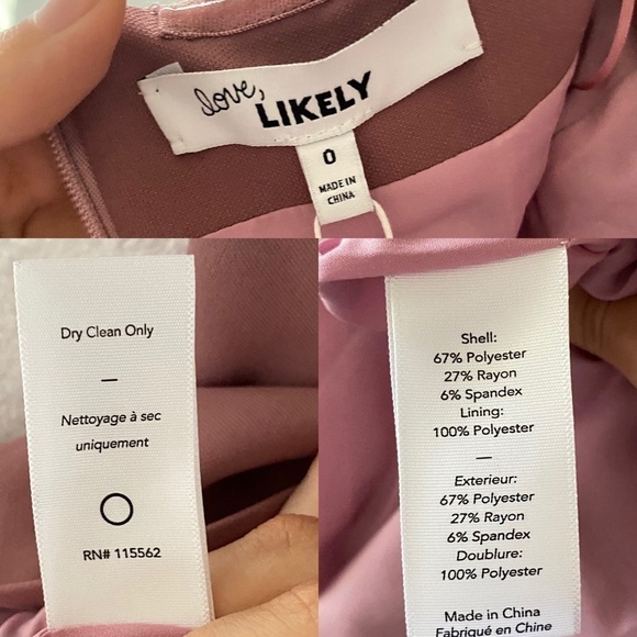 Likely Bartolli Off Shoulder Mermaid Gown Rose Pink 0 NWT - Picture 7 of 10